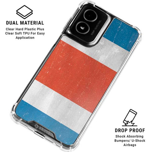 Costa Rican Flag Distressed Moto G Power 5G (2024) Clear Case